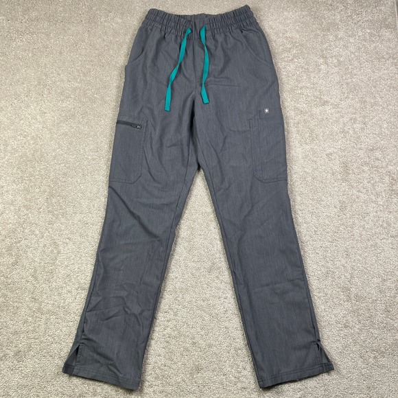 FIGS Technical Collection Scrubs Set Women XXS Top S Pants Graphite Grey Heather - Picture 9 of 15